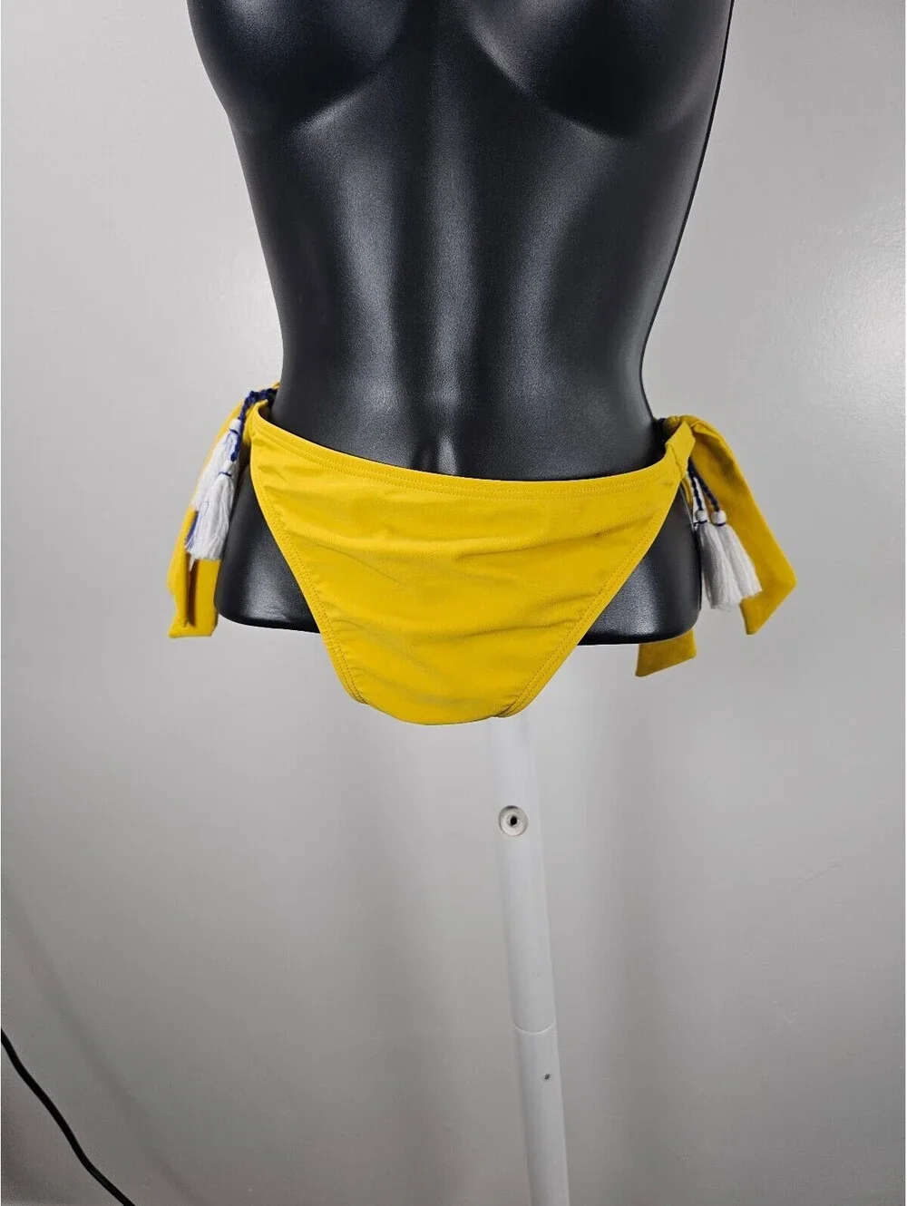 Hapari Yellow High-Waisted Bikini Bottoms with Tassel Ties